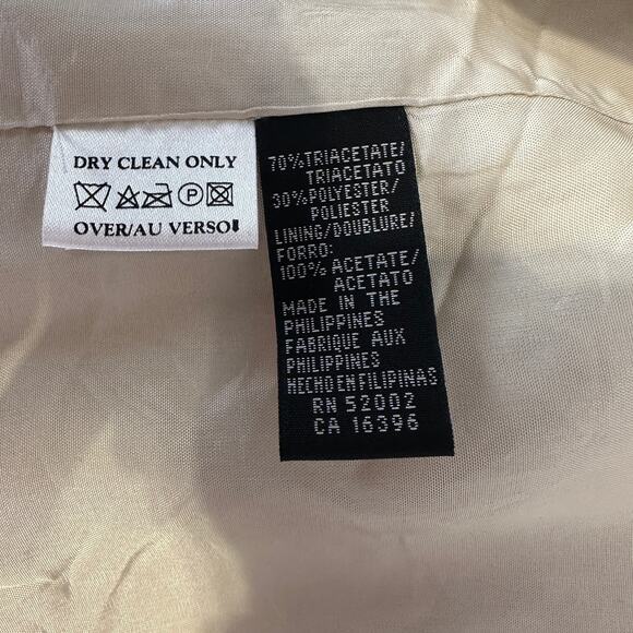 Liz Claiborne Classics Pantsuit WMNS 14 Tan Coordinates Lined Long Sleeve Formal - Picture 10 of 10